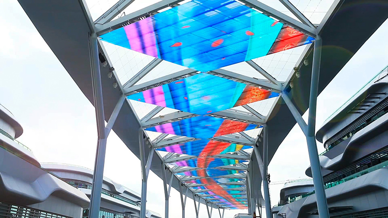 貴州天文小鎮(zhèn)商業(yè)街透明天幕屏項目